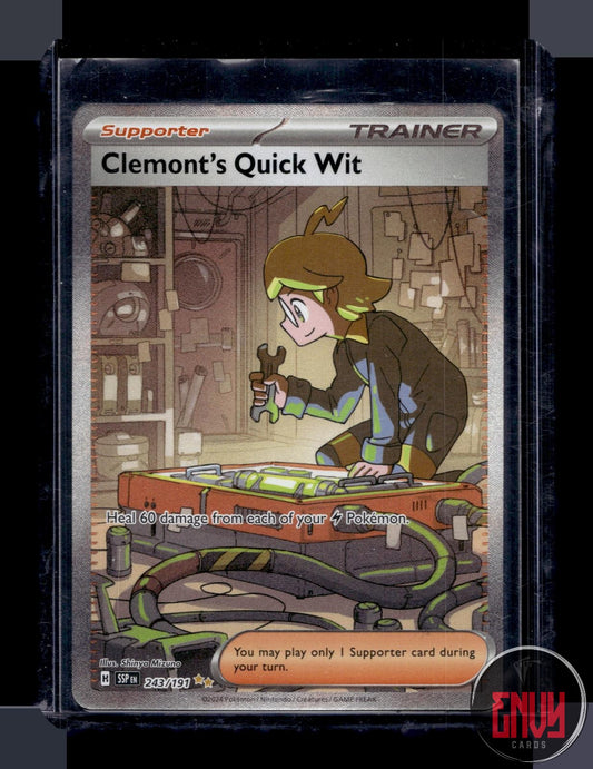 Clemont's Quick Wit NM 243/191 Special Illustration Rare Surging Sparks Pokemon