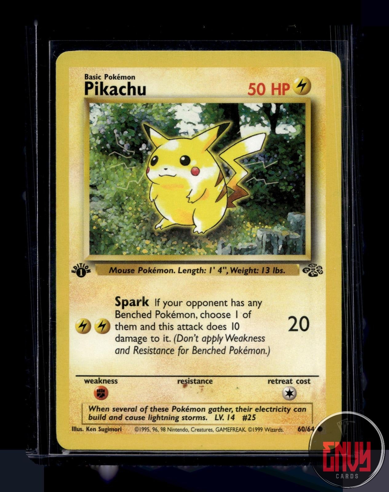 Pikachu Lightly Played 60/64 Common Jungle Pokemon 1st Edition