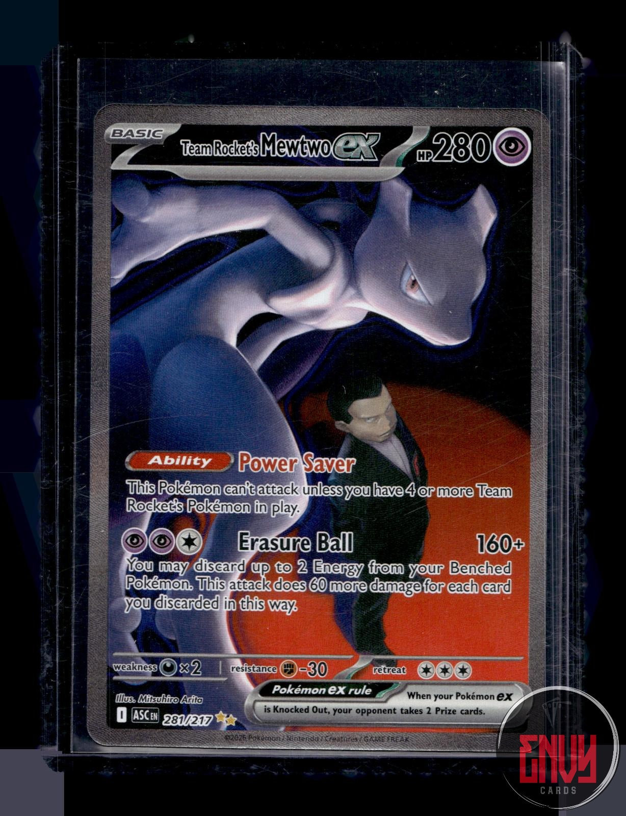 Team Rocket's Mewtwo ex NM 281/217 Ascended Heroes Pokemon