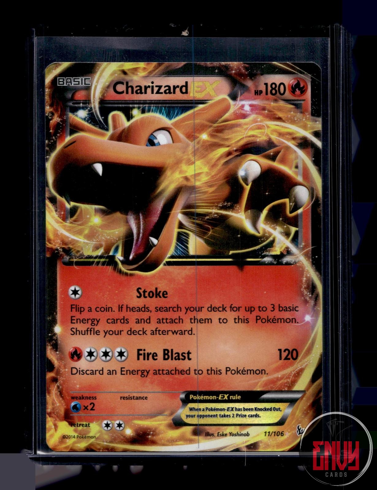 Charizard EX Moderately Played 11/106 EX Rare Flashfire Pokemon Holo