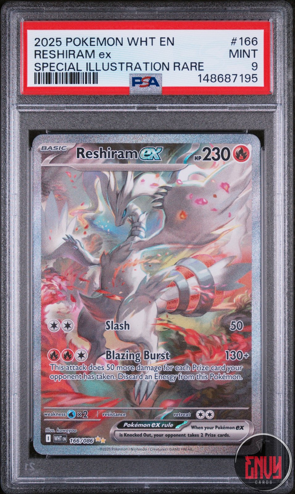 Reshiram EX 166/086 Special Illustration Rare Wht En-White Flare Pokemon PSA 9