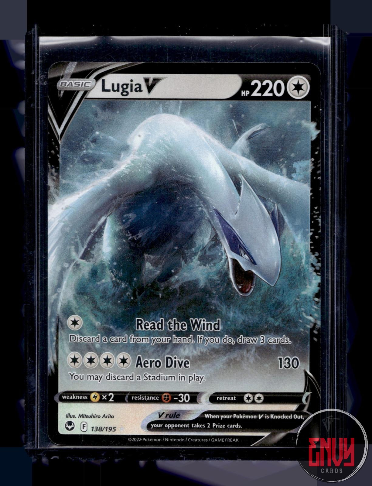 Lugia V Near Mint 138/195 V Rare Silver Tempest Pokemon