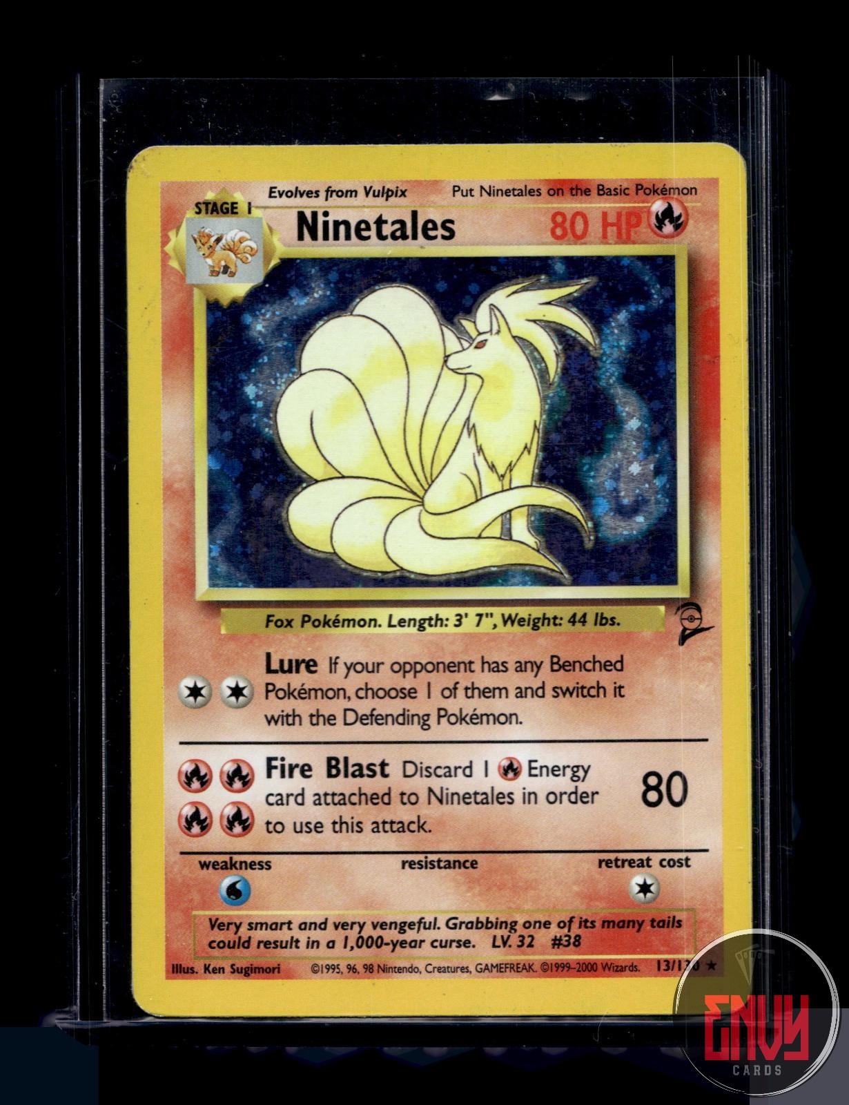 Ninetales Moderately Played 13/130 Rare Base Set 2 Pokemon Holo