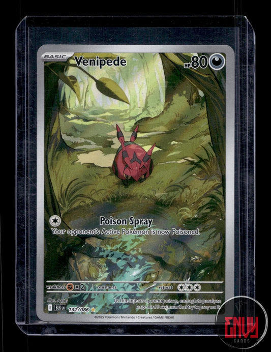 Venipede Near Mint 132/086 Illustration Rare Black Bolt Pokemon