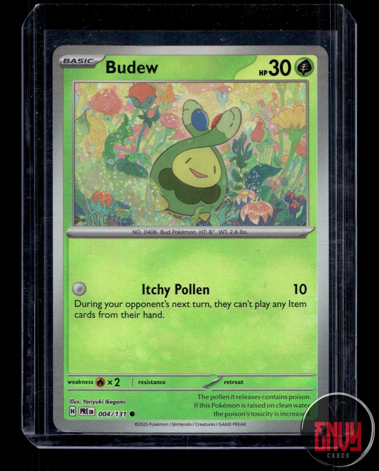Budew (Master Ball Pattern) NM 004/131 Common Prismatic Evolutions Pokemon Holo