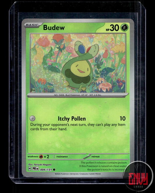 Budew (Master Ball Pattern) NM 004/131 Common Prismatic Evolutions Pokemon Holo