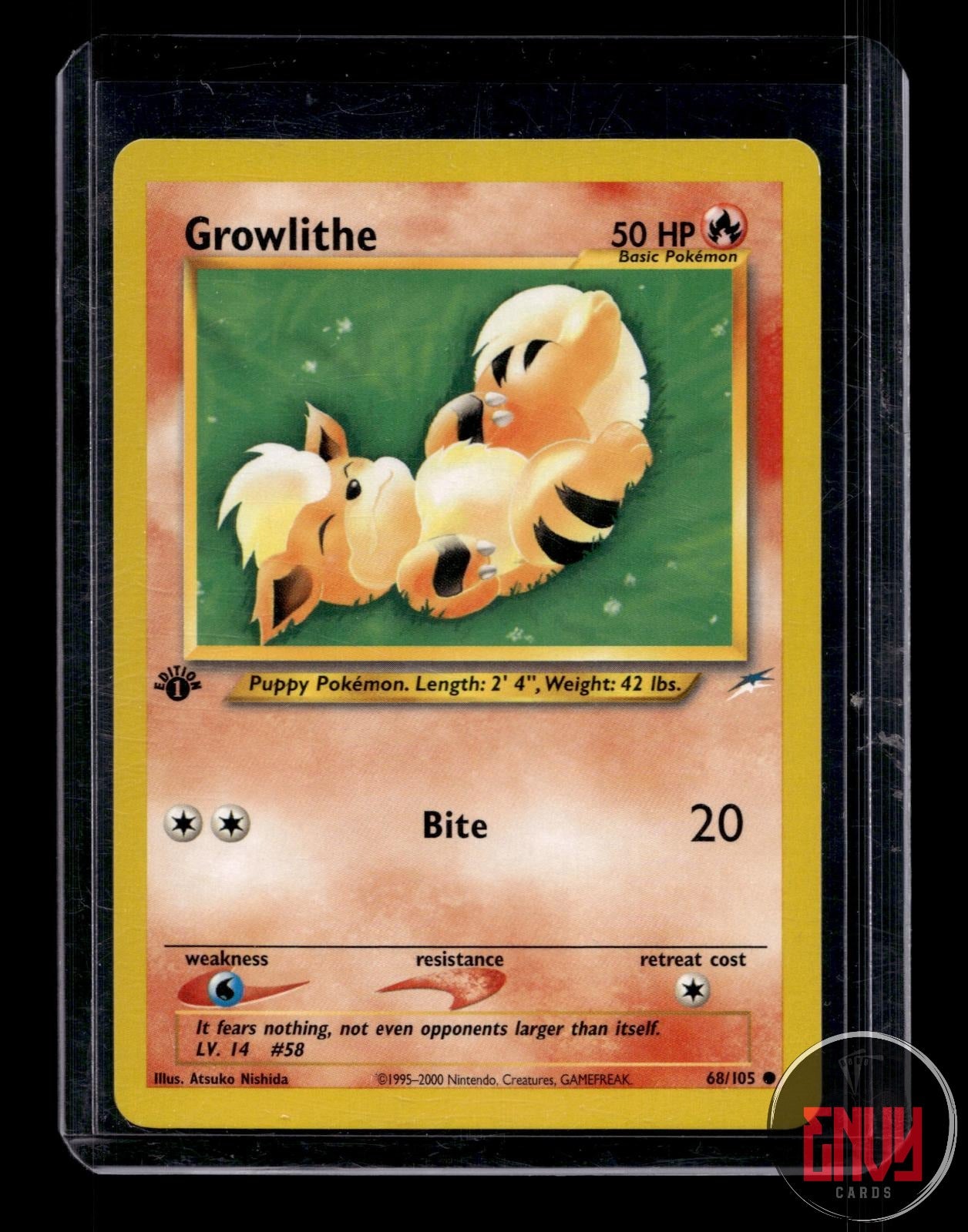 Growlithe Lightly Played 68/105 Common Neo Destiny Pokemon 1st Edition