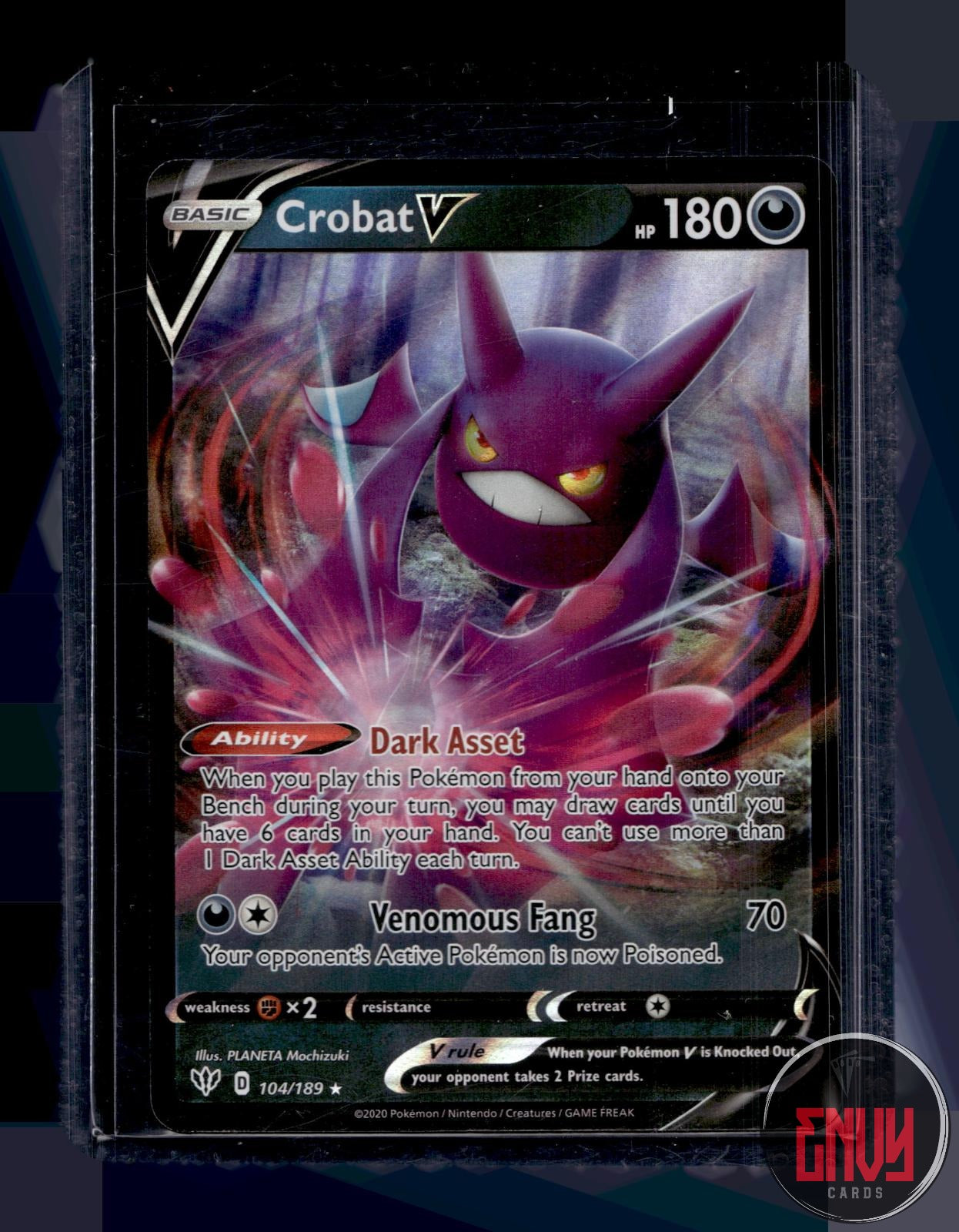 Crobat V Near Mint 104/189 V Rare Darkness Ablaze Pokemon Holo