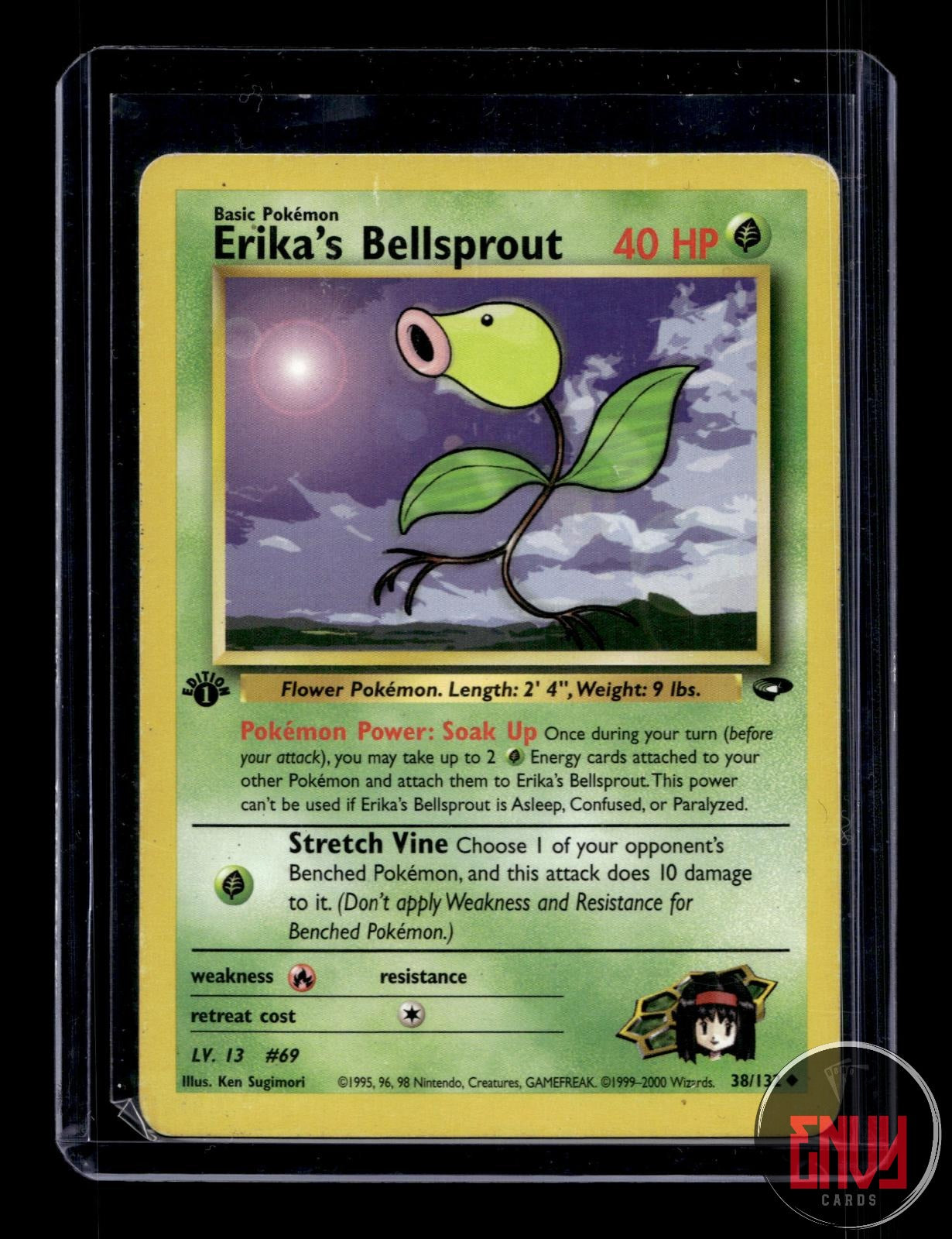 Erika's Bellsprout MP 38/132 Uncommon Gym Challenge Pokemon 1st Edition