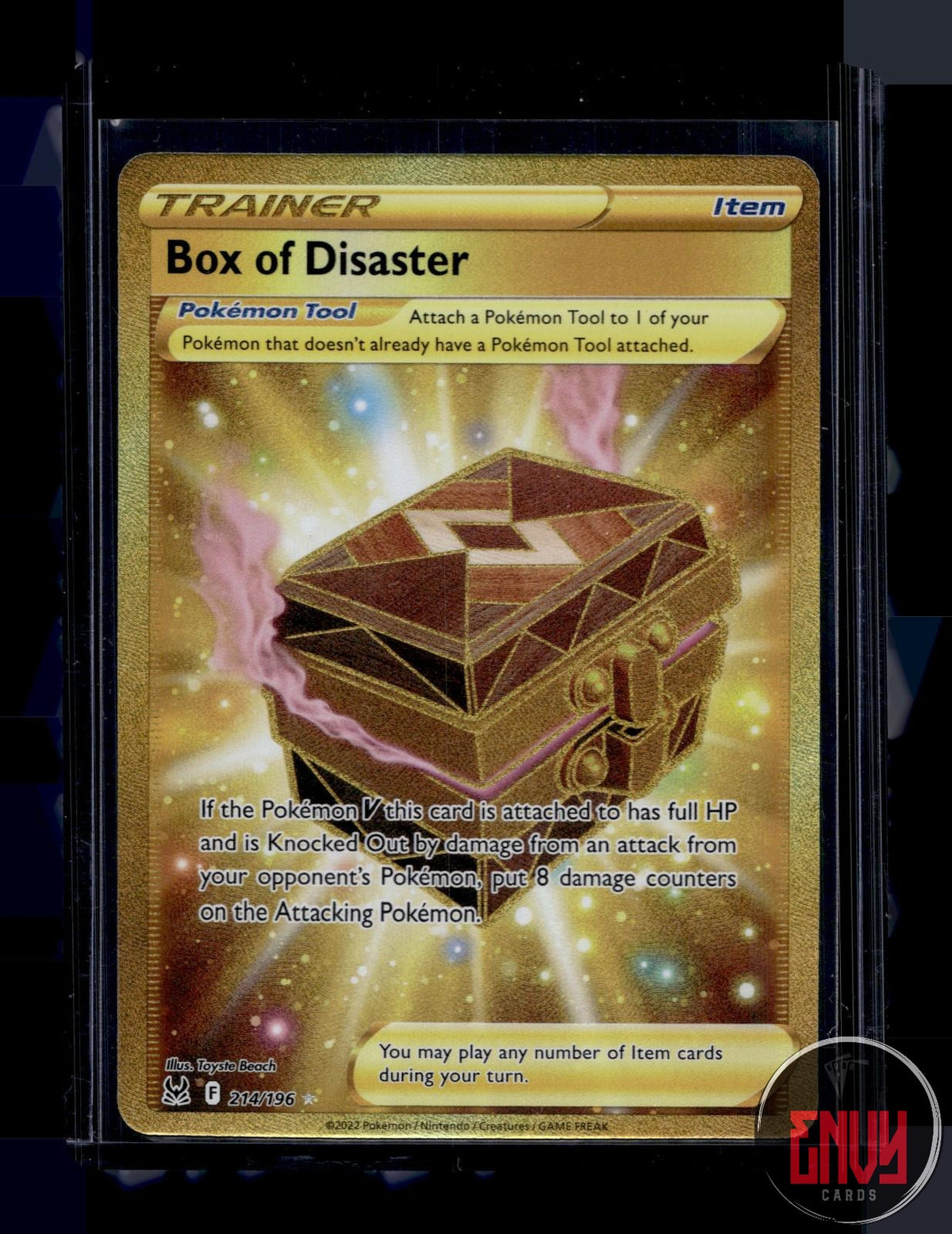 Box of Disaster Near Mint 214/196 Secret Rare Lost Origin Pokemon Holo