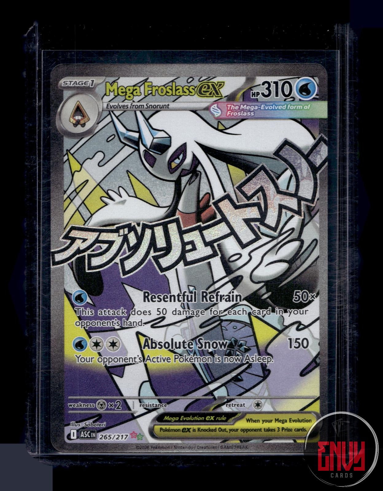 Mega Froslass ex Near Mint 265/217 Mega Attack Rare Ascended Heroes Pokemon