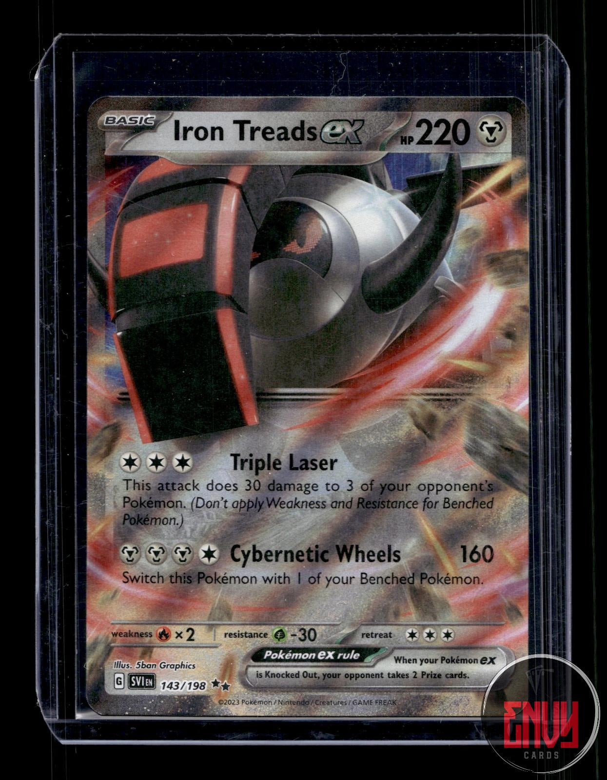 Iron Treads ex Near Mint 143/198 Double Rare Scarlet & Violet Pokemon Holo