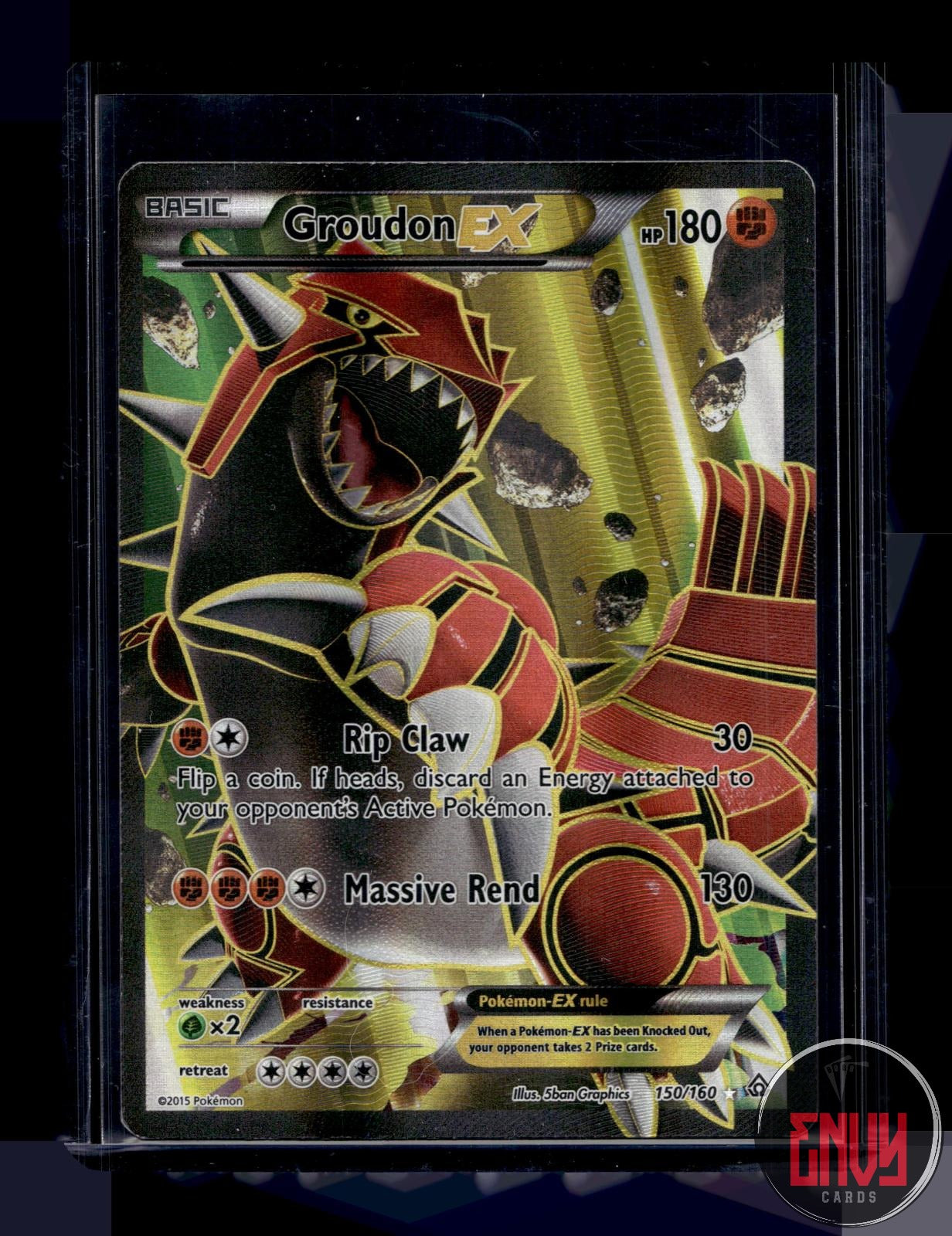 Groudon EX Moderately Played 150/160 Ultra Rare Primal Clash Pokemon Holo
