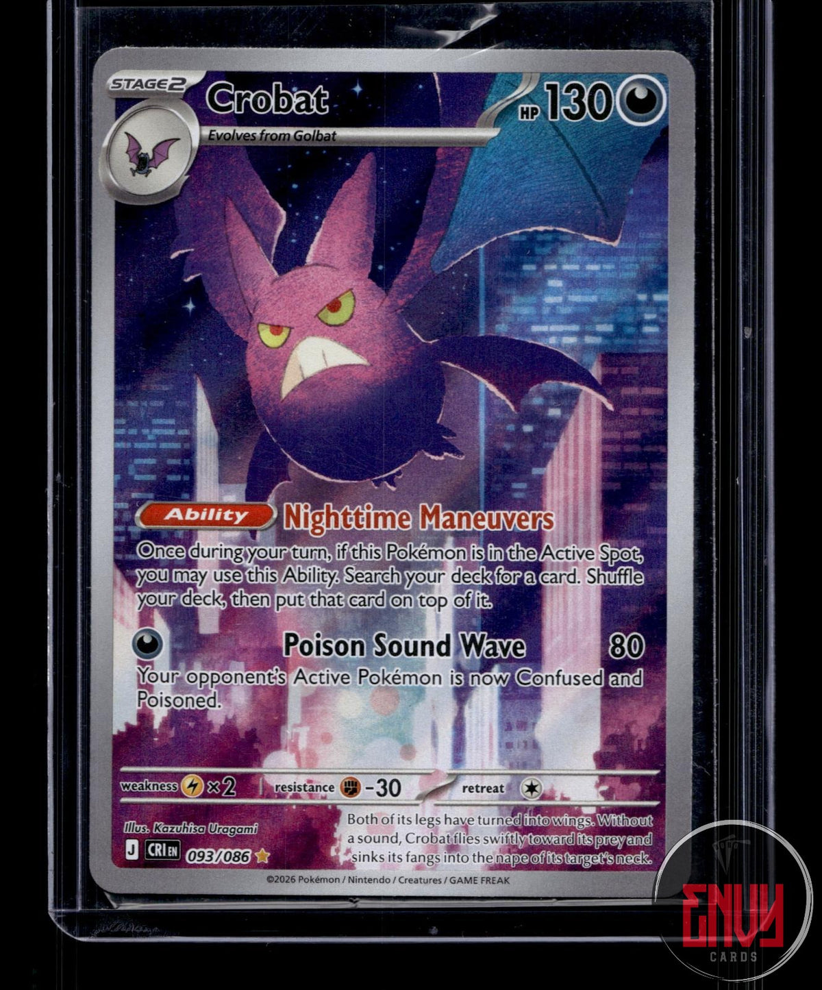Crobat NM 093/086 IR Chaos Rising Pokemon Holo