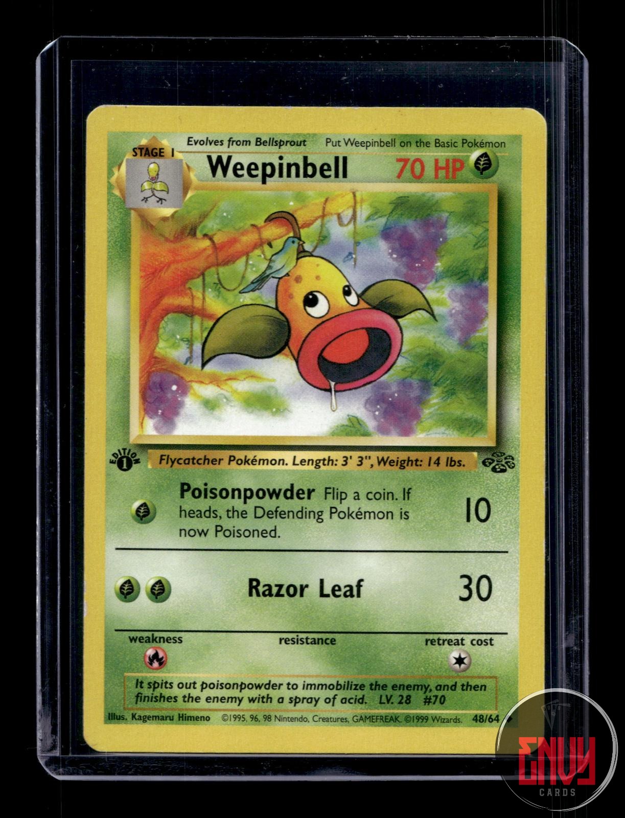 Weepinbell Moderately Played 48/64 Uncommon Jungle Pokemon 1st Edition