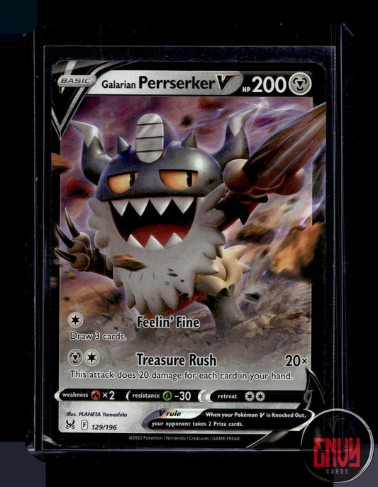 Galarian Perrserker V Near Mint 129/196 V Rare Lost Origin Pokemon