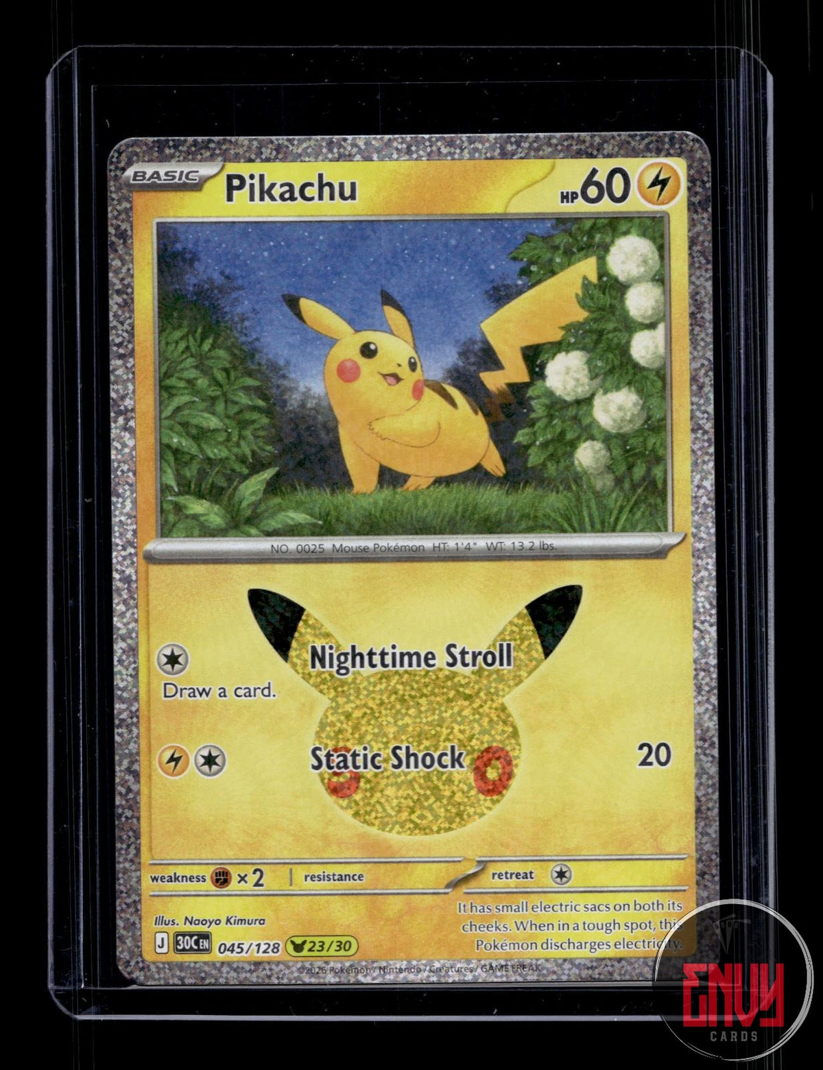Pikachu NM 045/128 Pikachu Rare ME: 30th Celebration Pokemon Holo