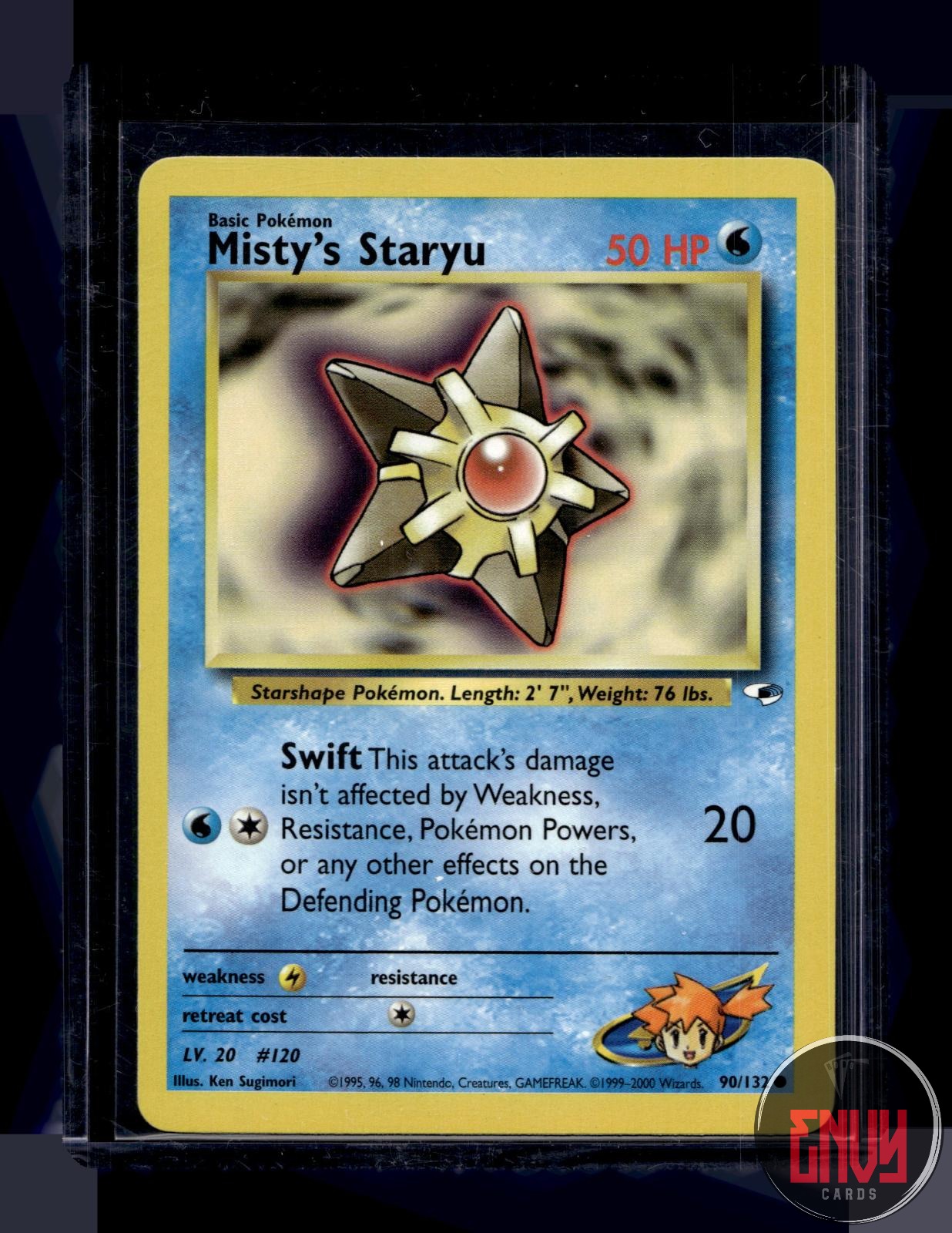 Misty's Staryu Lightly Played 90/132 Common Gym Heroes Pokemon Unlimited