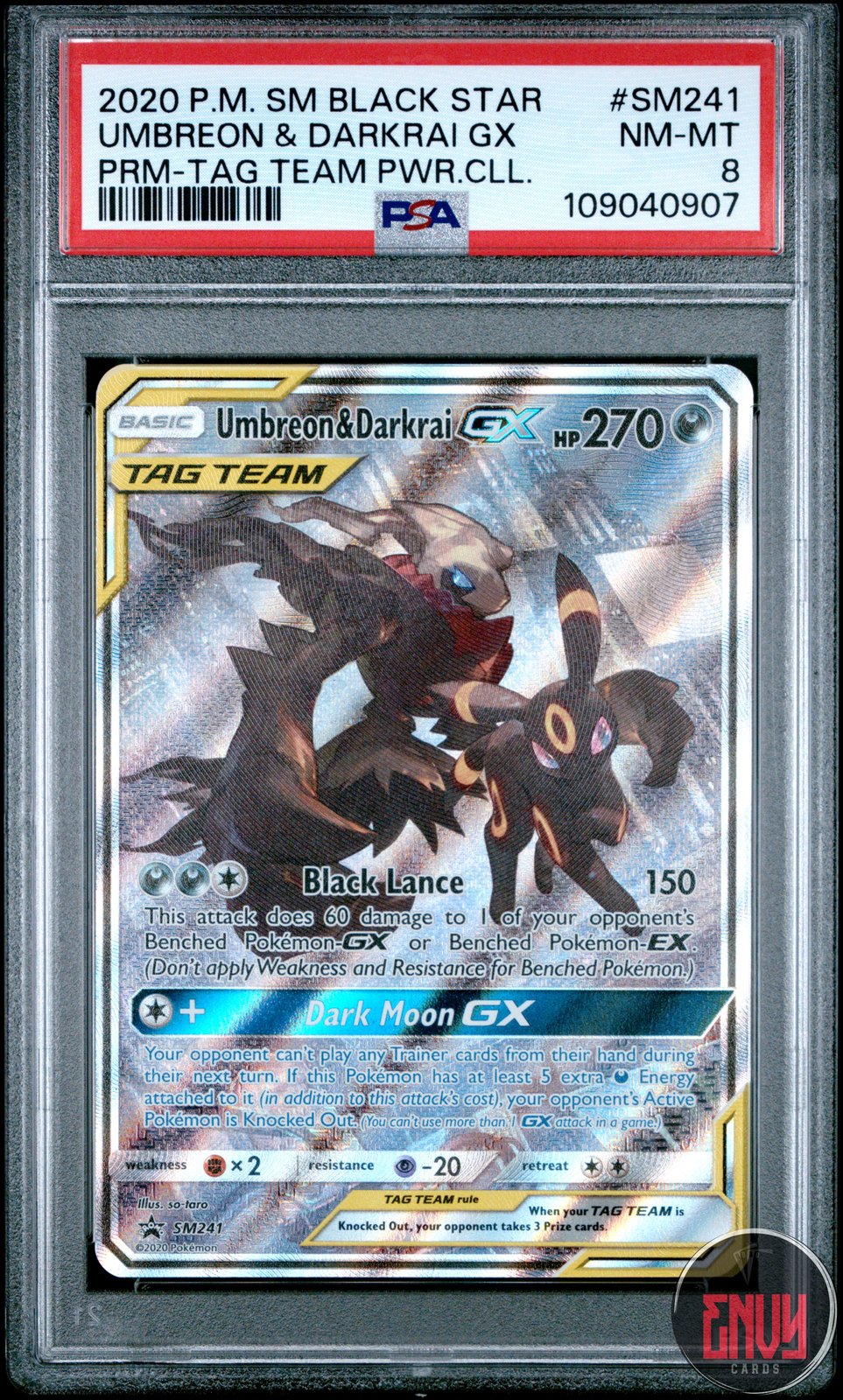 Umbreon & Darkrai Gx Sm241 Tag Team Powers Collection Pokemon PSA 8