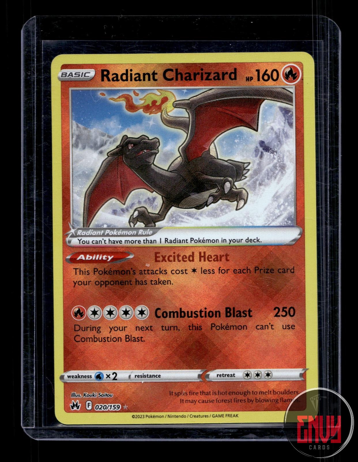 Radiant Charizard Near Mint 020/159 Radiant Rare Crown Zenith Pokemon Holo