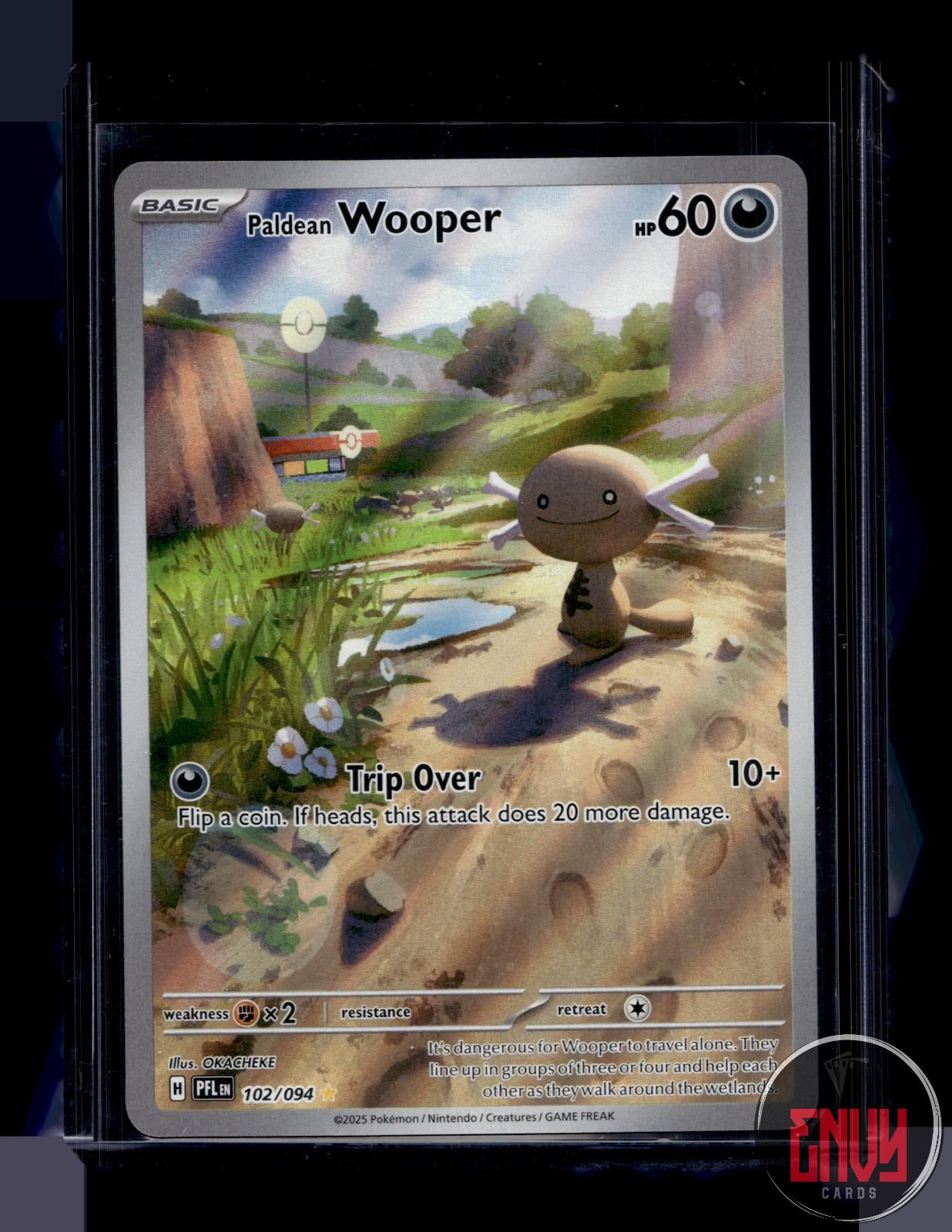 Paldean Wooper NM 102/094 Illustration Rare Phantasmal Flames Pokemon Holo