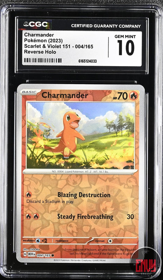 Charmander 004/165 Reverse Holo Scarlet & Violet 151 Pokemon CGC 10 Gem Mint