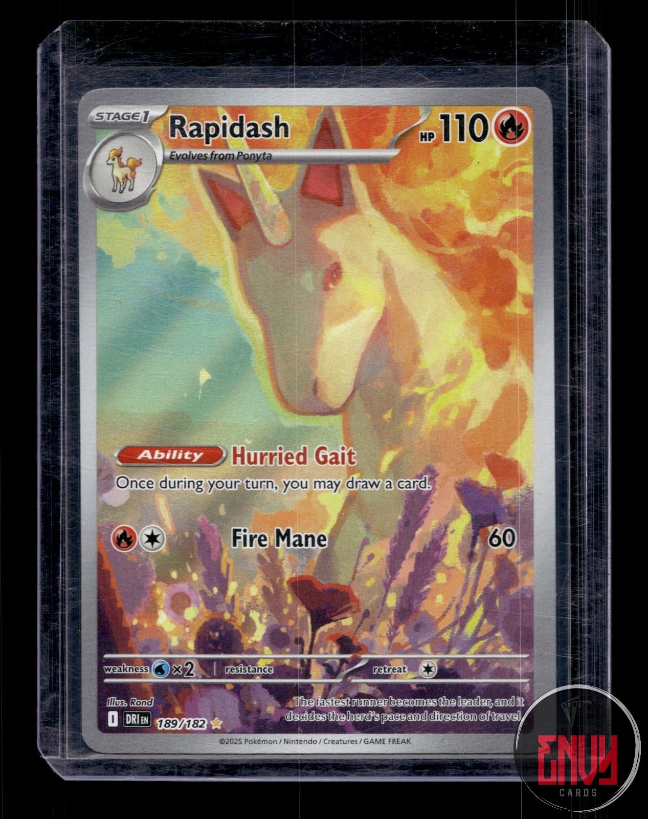 Rapidash Near Mint 189/182 Illustration Rare Destined Rivals Pokemon Holo