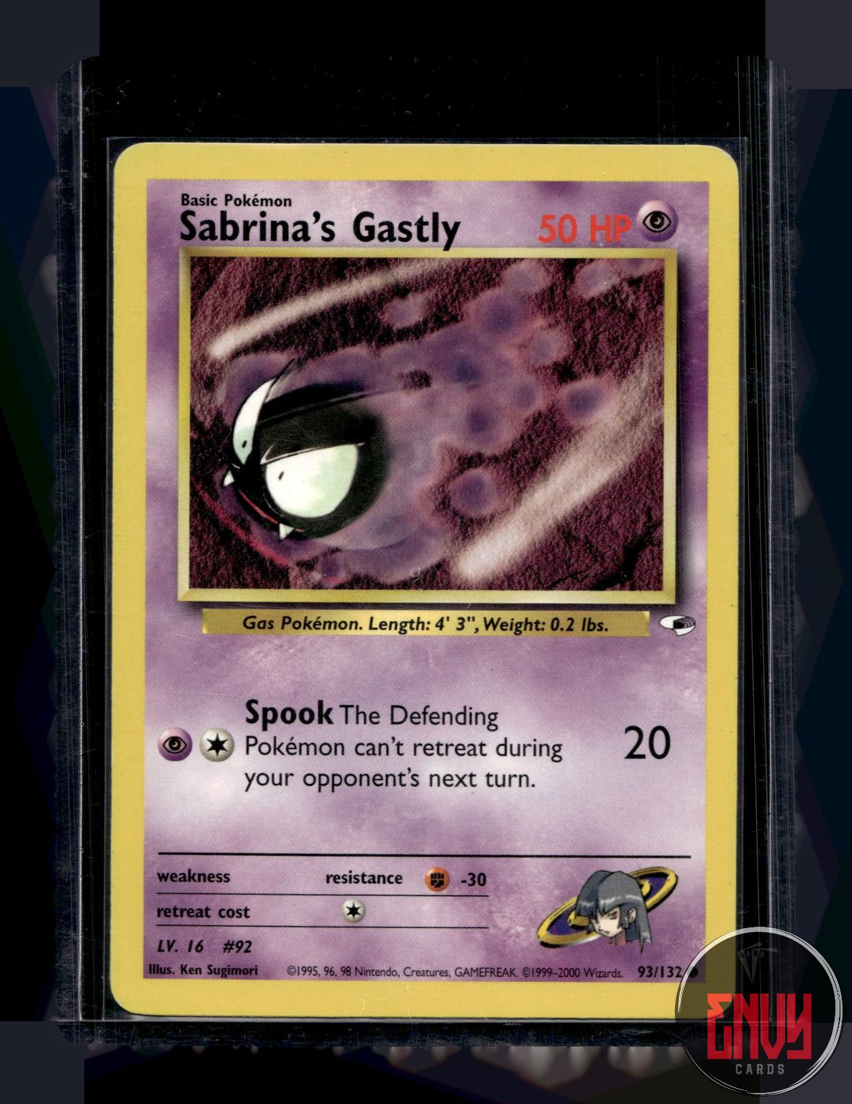 Sabrina's Gastly Lightly Played 93/132 Common Gym Heroes Pokemon Unlimited