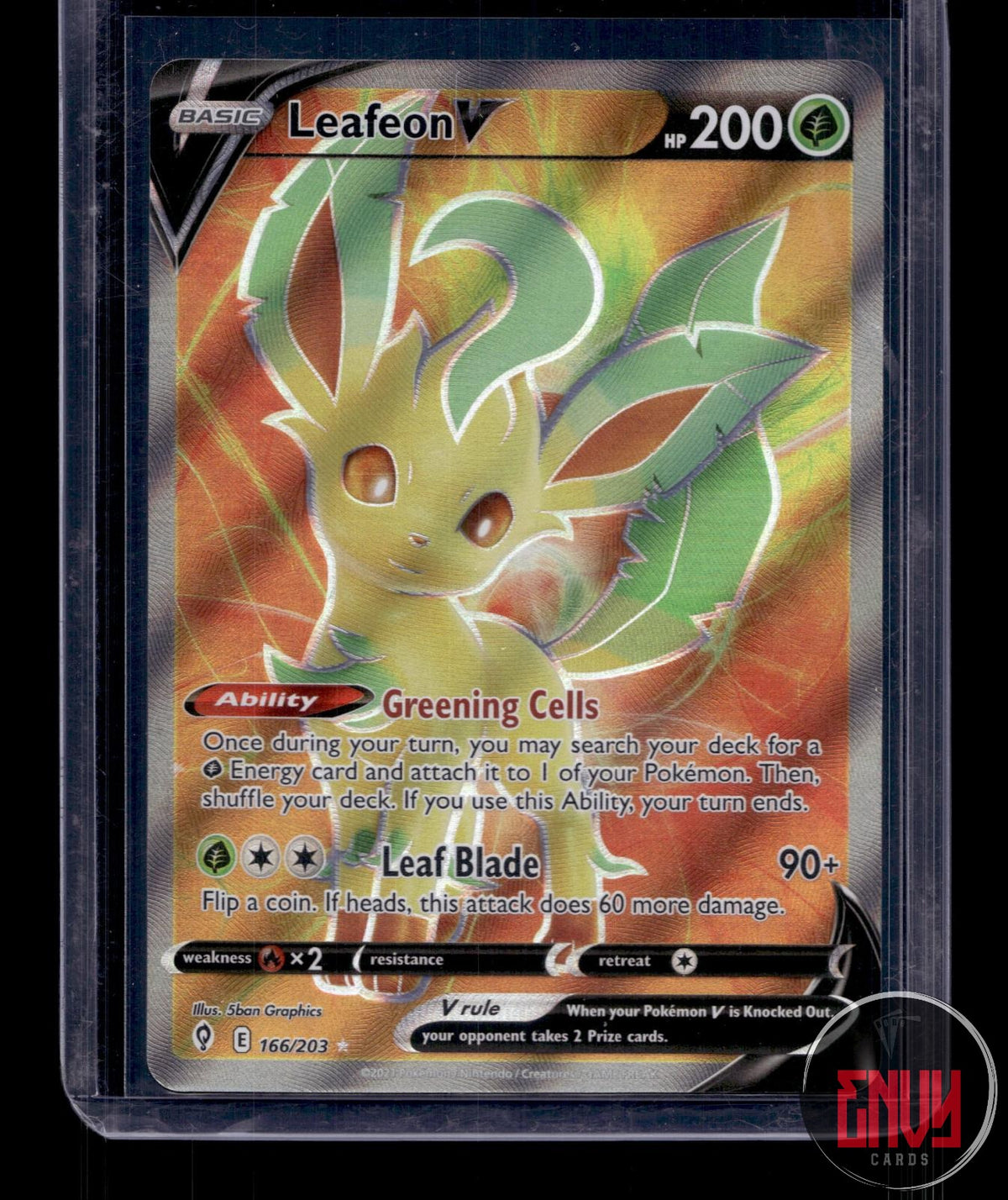 Leafeon V NM 166/203 UR Evolving Skies Pokemon Holo