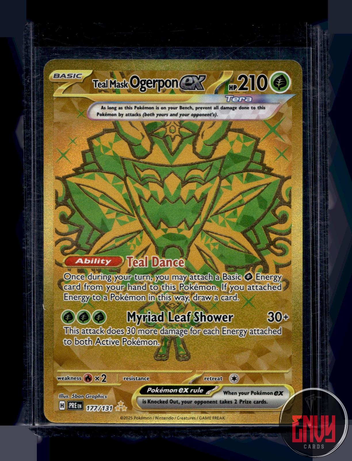 Teal Mask Ogerpon ex NM 177/131 Hyper Rare Prismatic Evolutions Pokemon Holo