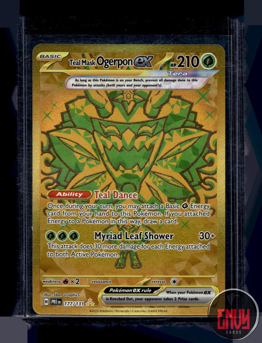 Teal Mask Ogerpon ex NM 177/131 Hyper Rare Prismatic Evolutions Pokemon Holo