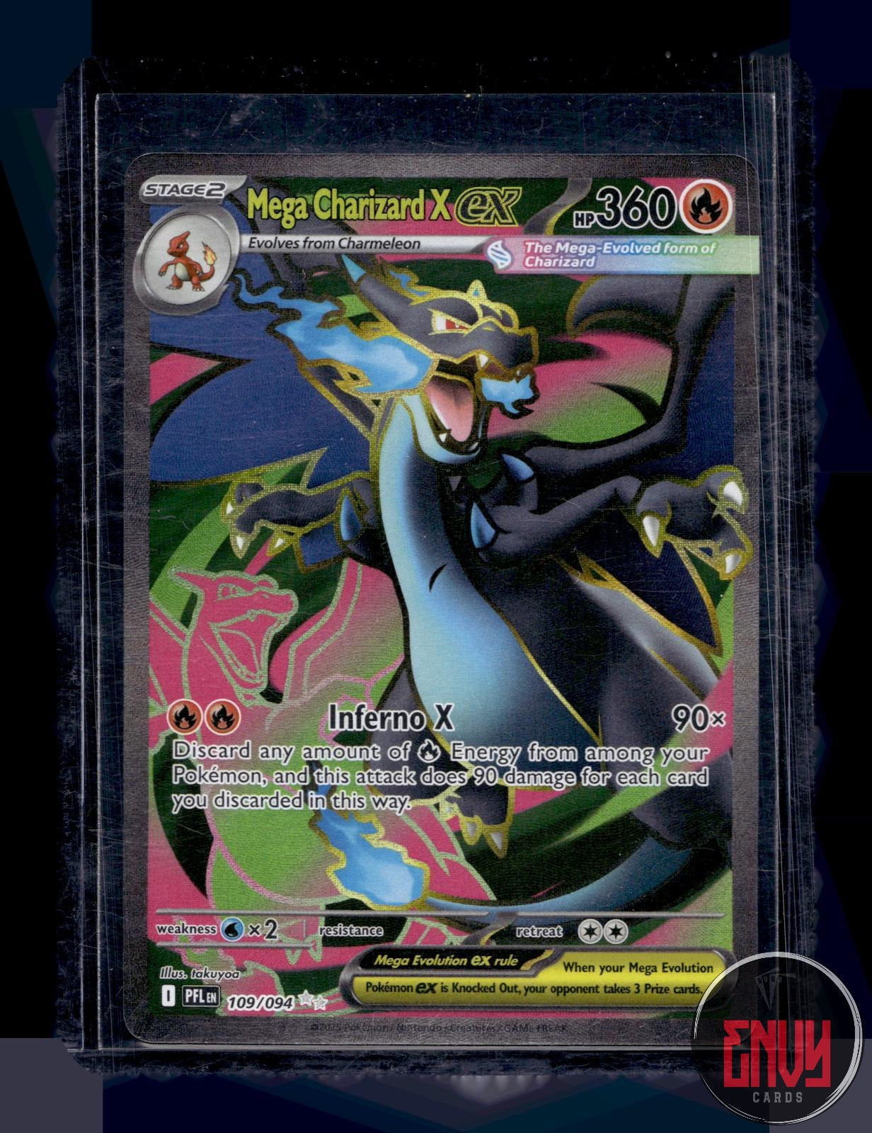 Mega Charizard X ex Near Mint 109/094 Ultra Rare Phantasmal Flames Pokemon Holo