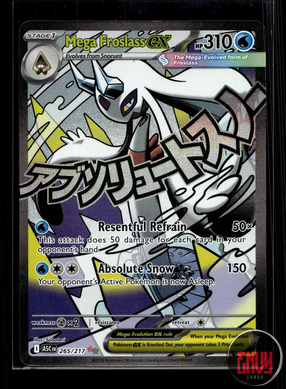 Mega Froslass ex NM 265/217 Mega Attack Rare Ascended Heroes Pokemon Holo