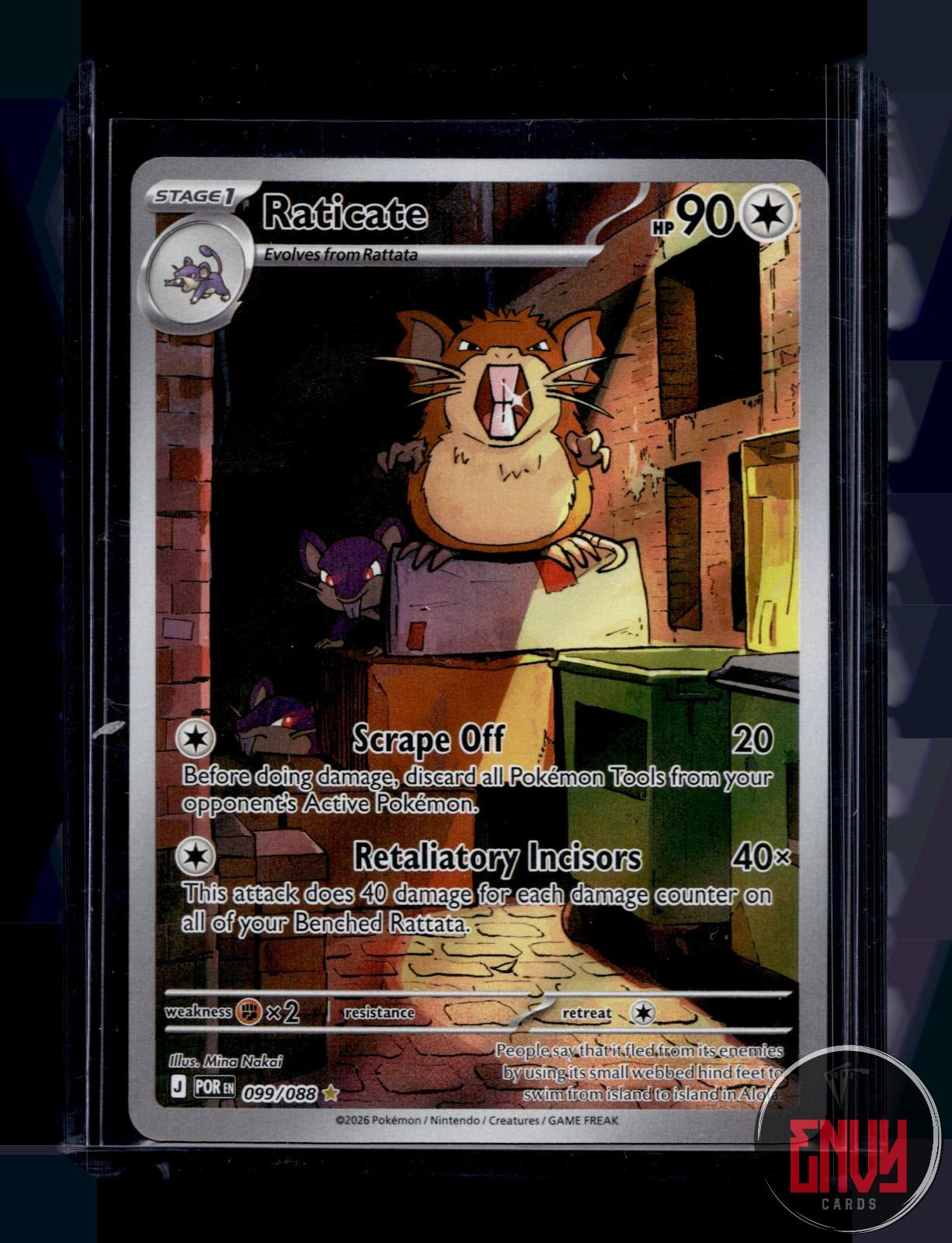 Raticate Near Mint 099/088 Illustration Rare Perfect Order Pokemon