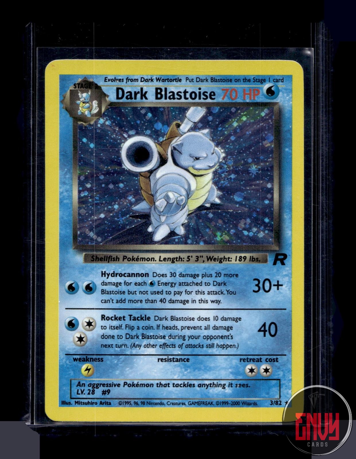 Dark Blastoise Lightly Played 3/82 Rare Team Rocket Pokemon Unlimited Holo