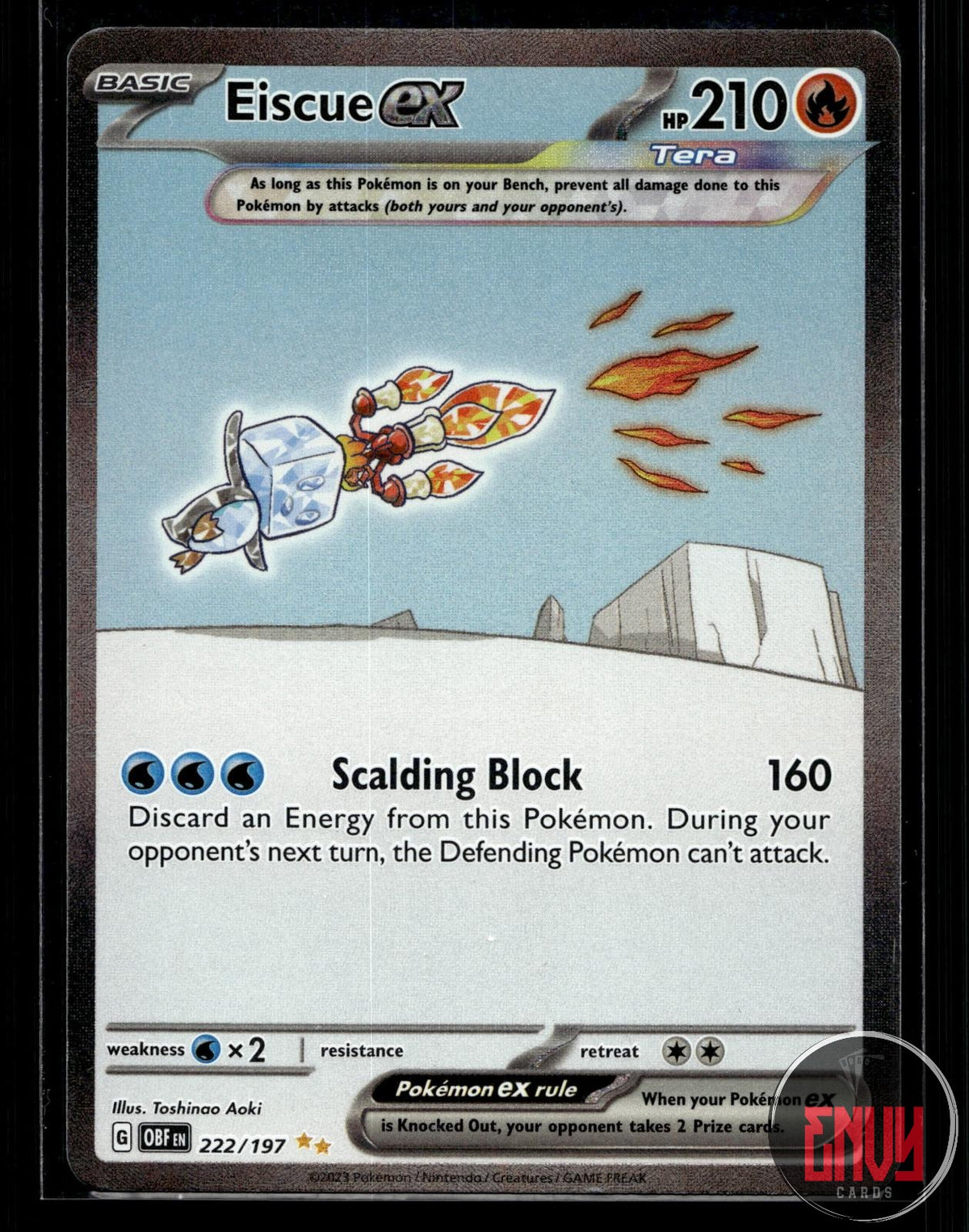 Eiscue ex NM 222/197 SIR Obsidian Flames Pokemon Holo