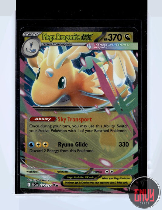 Mega Dragonite ex Near Mint 152/217 Double Rare Ascended Heroes Pokemon