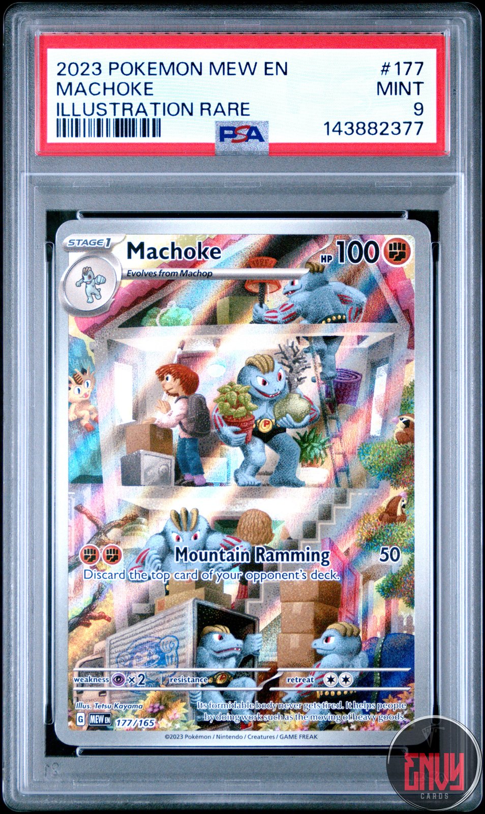 Machoke 177/165 Illustration Rare 151 Pokemon PSA 9
