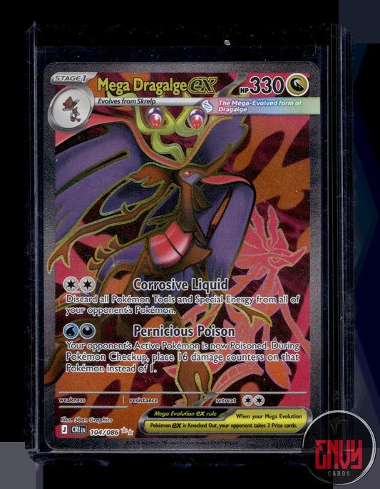 Mega Dragalge ex Near Mint 104/086 Ultra Rare Chaos Rising Pokemon Holo