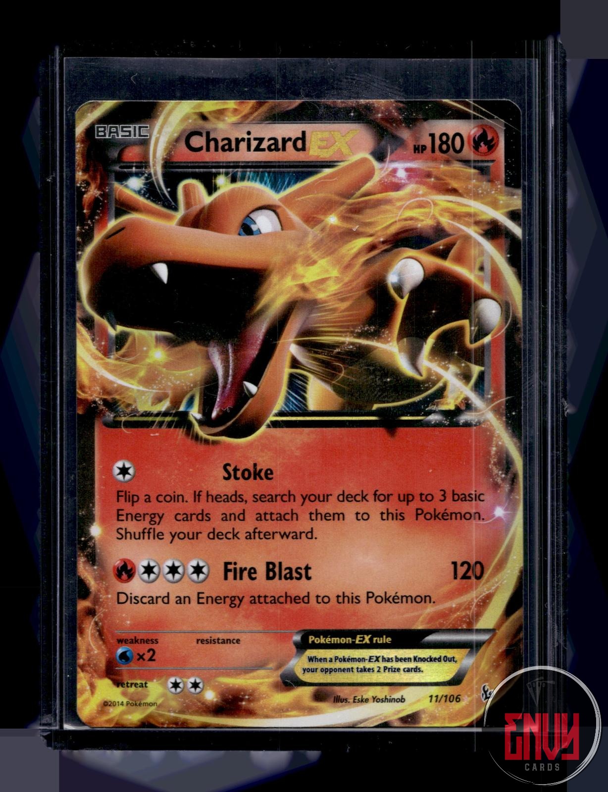 Charizard EX Moderately Played 11/106 EX Rare Flashfire Pokemon Holo