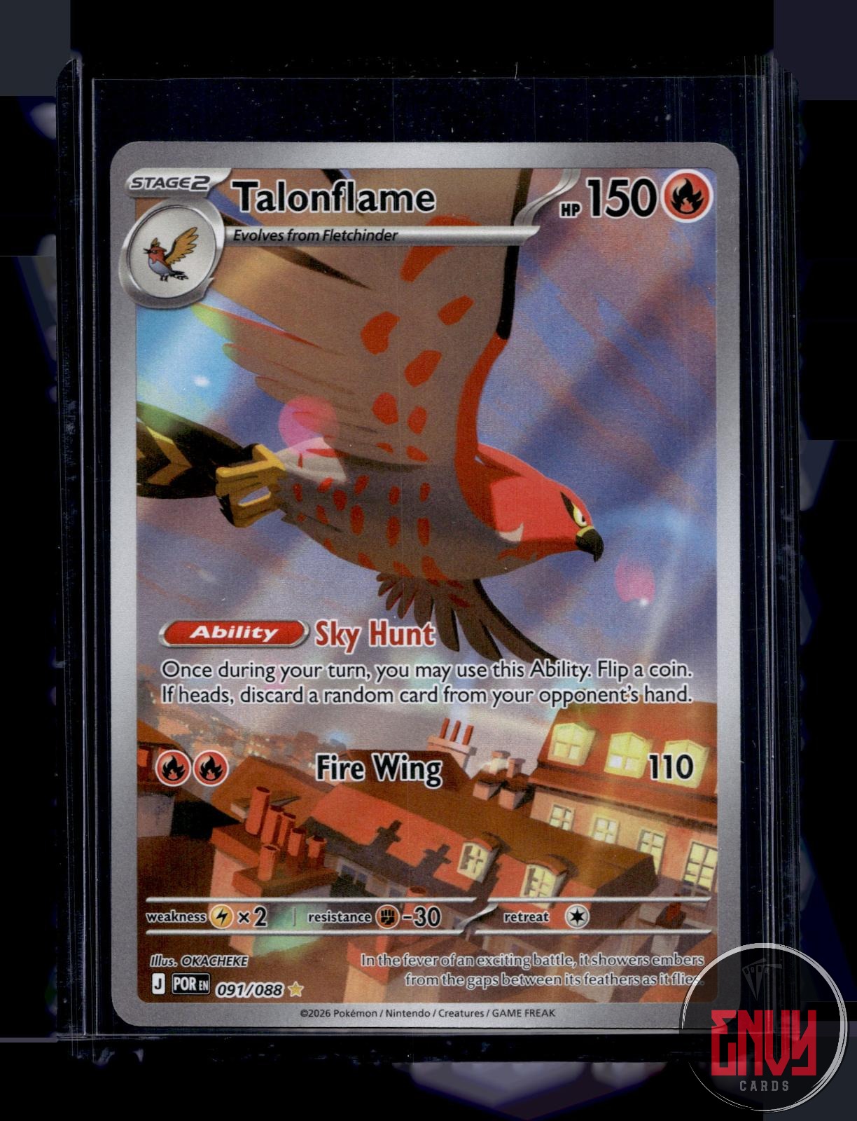Talonflame Near Mint 091/088 Illustration Rare Perfect Order Pokemon Holo