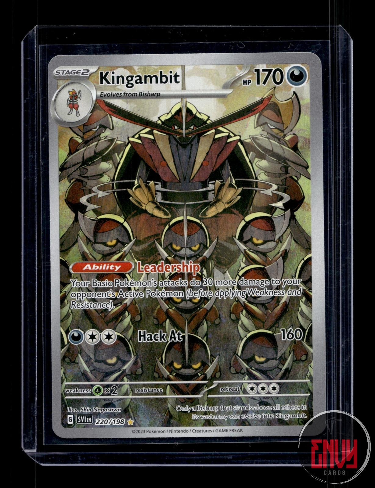 Kingambit Near Mint 220/198 Illustration Rare Scarlet & Violet Pokemon Holo