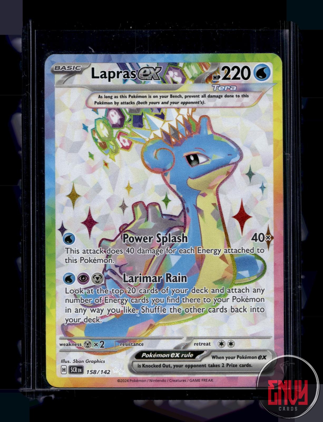 Lapras ex Near Mint 158/142 Ultra Rare Stellar Crown Pokemon Holo