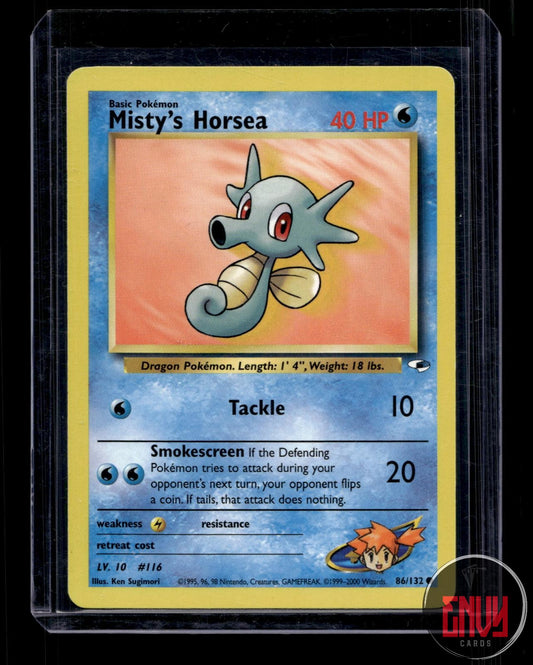 Misty's Horsea Lightly Played 86/132 Common Gym Heroes Pokemon Unlimited