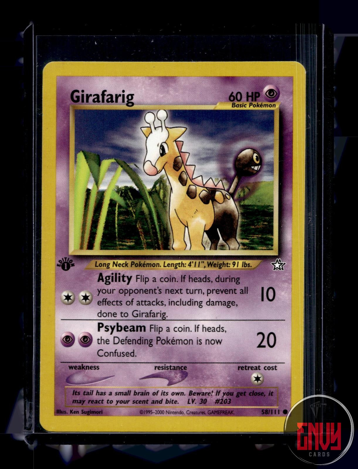 Girafarig Lightly Played 58/111 Common Neo Genesis Pokemon 1st Edition
