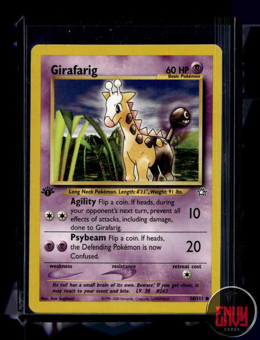 Girafarig Lightly Played 58/111 Common Neo Genesis Pokemon 1st Edition
