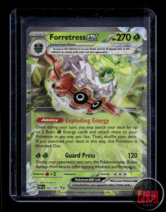 Forretress ex Near Mint 002/091 Double Rare Paldean Fates Pokemon