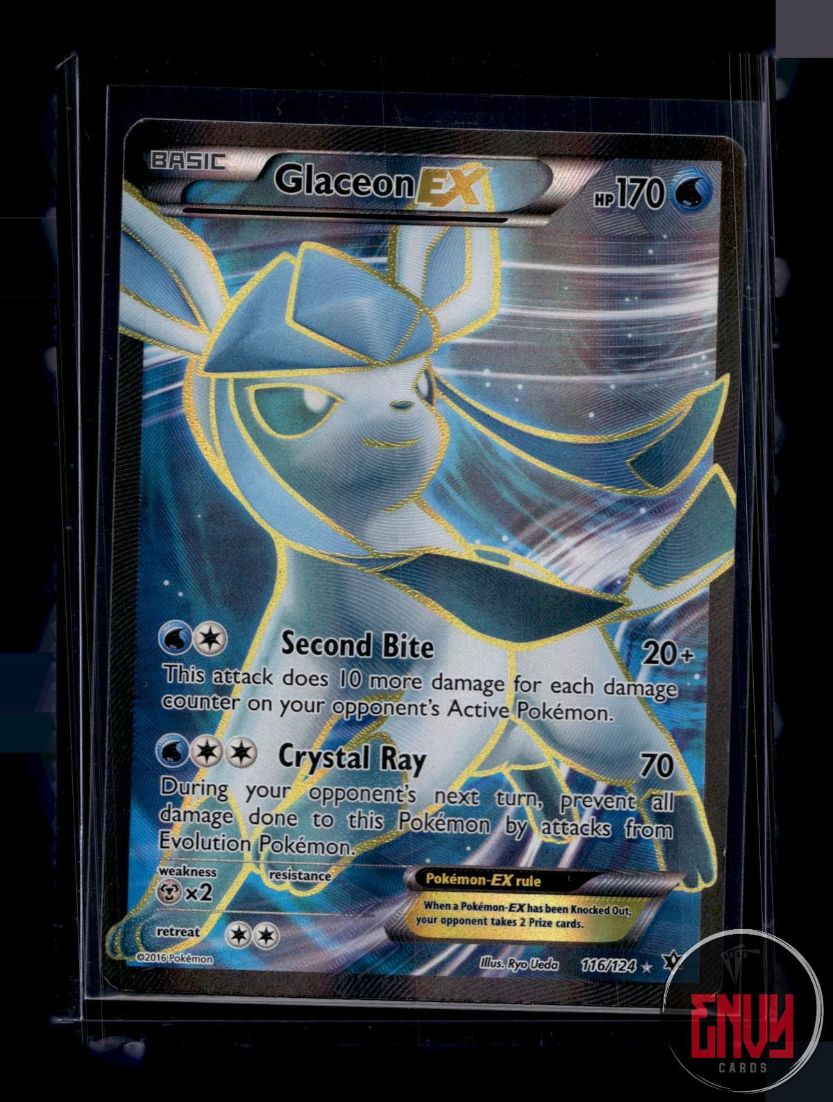 Glaceon EX Moderately Played 116/124 Ultra Rare Fates Collide Pokemon Holo