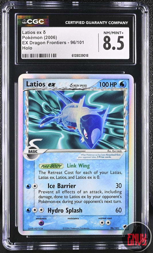 Latios EX 96/101 Holo EX Dragon Frontiers Pokemon CGC 8.5 Nm/mint+