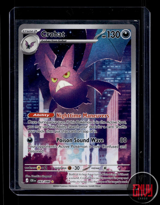 Crobat Near Mint 093/086 Shiny Rare ME04: Chaos Rising Pokemon